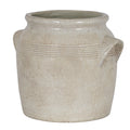 Tarn Collection Small Ceramic Pot with Handles – White, 17cm