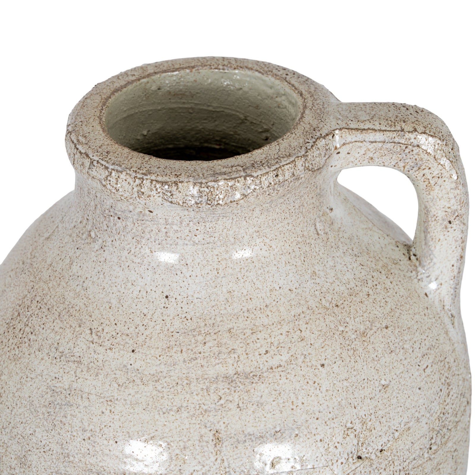 Tarn Collection Large Ceramic Jug with Handle – White, 28cm