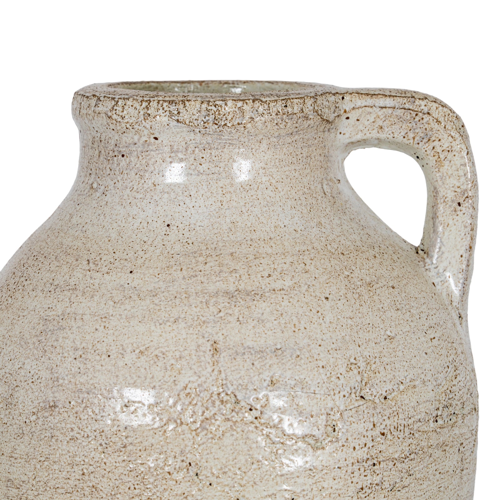Tarn Collection Large Ceramic Jug with Handle – White, 28cm