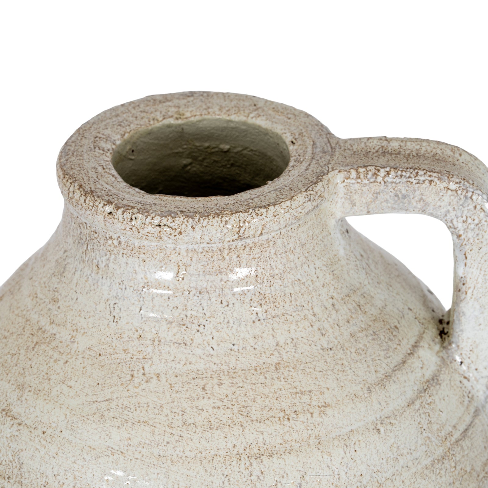 Tarn Collection Medium Ceramic Jug with Handle – White, 23cm