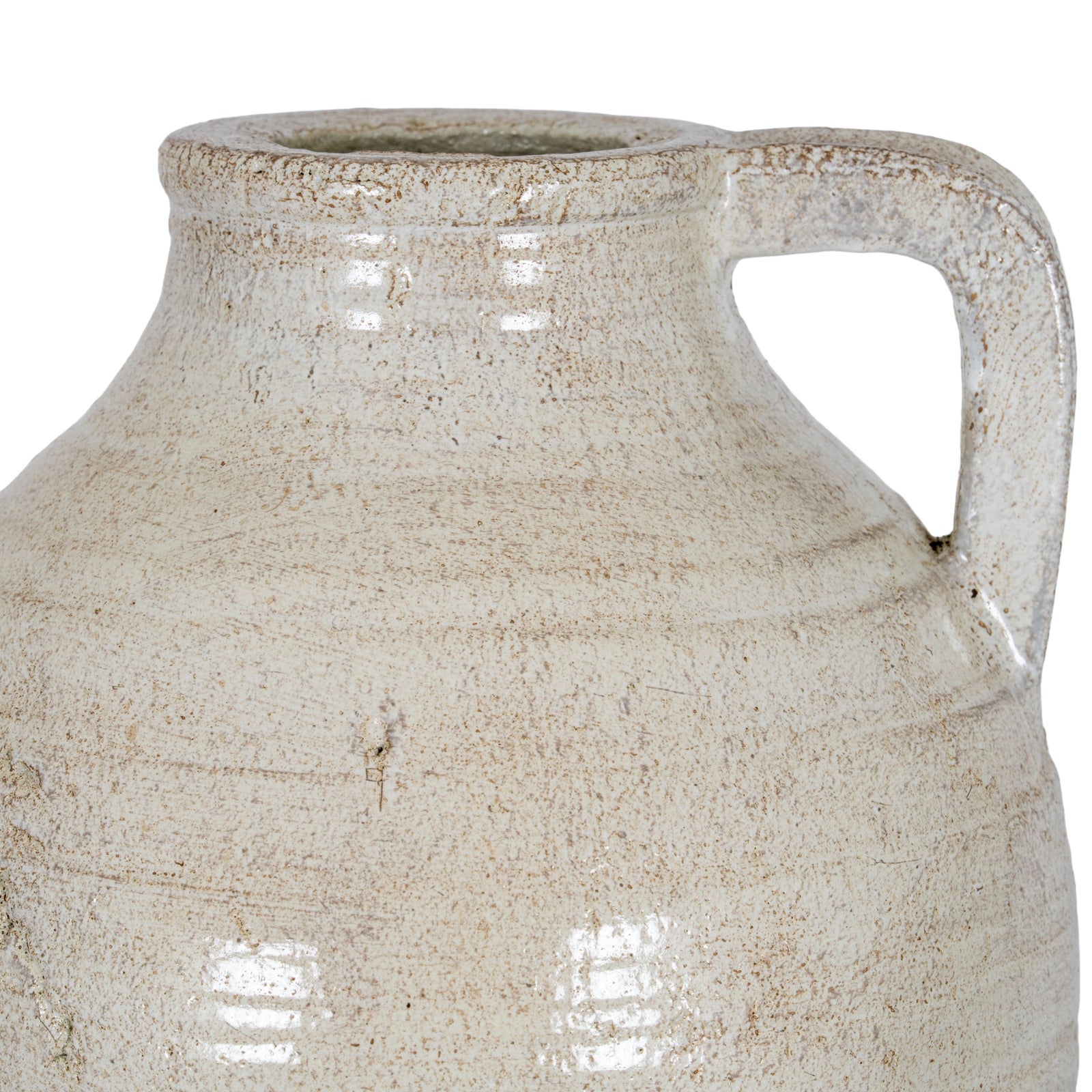 Tarn Collection Medium Ceramic Jug with Handle – White, 23cm