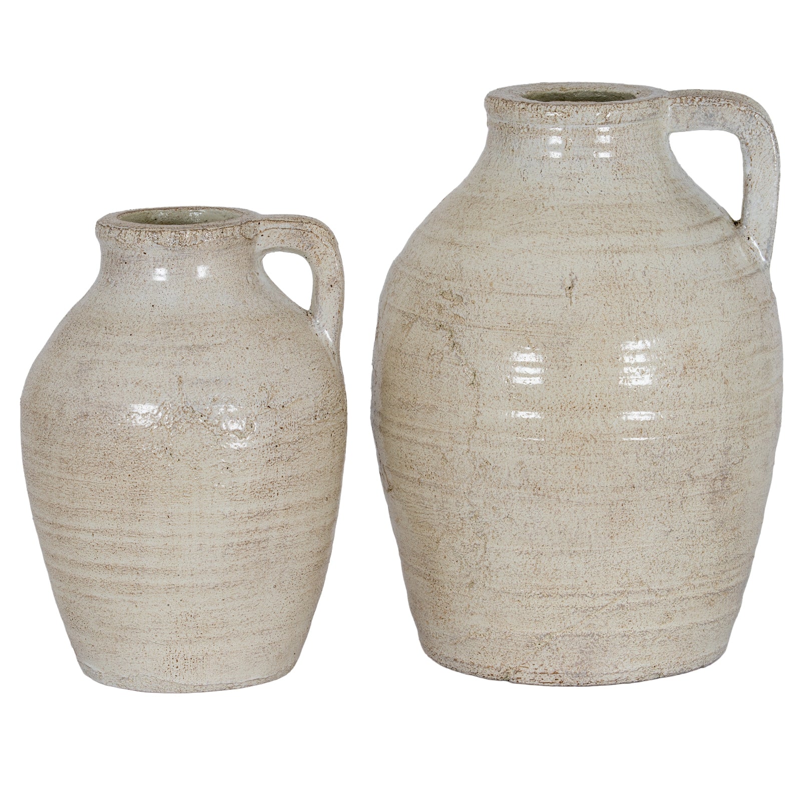 Tarn Collection Medium Ceramic Jug with Handle – White, 23cm