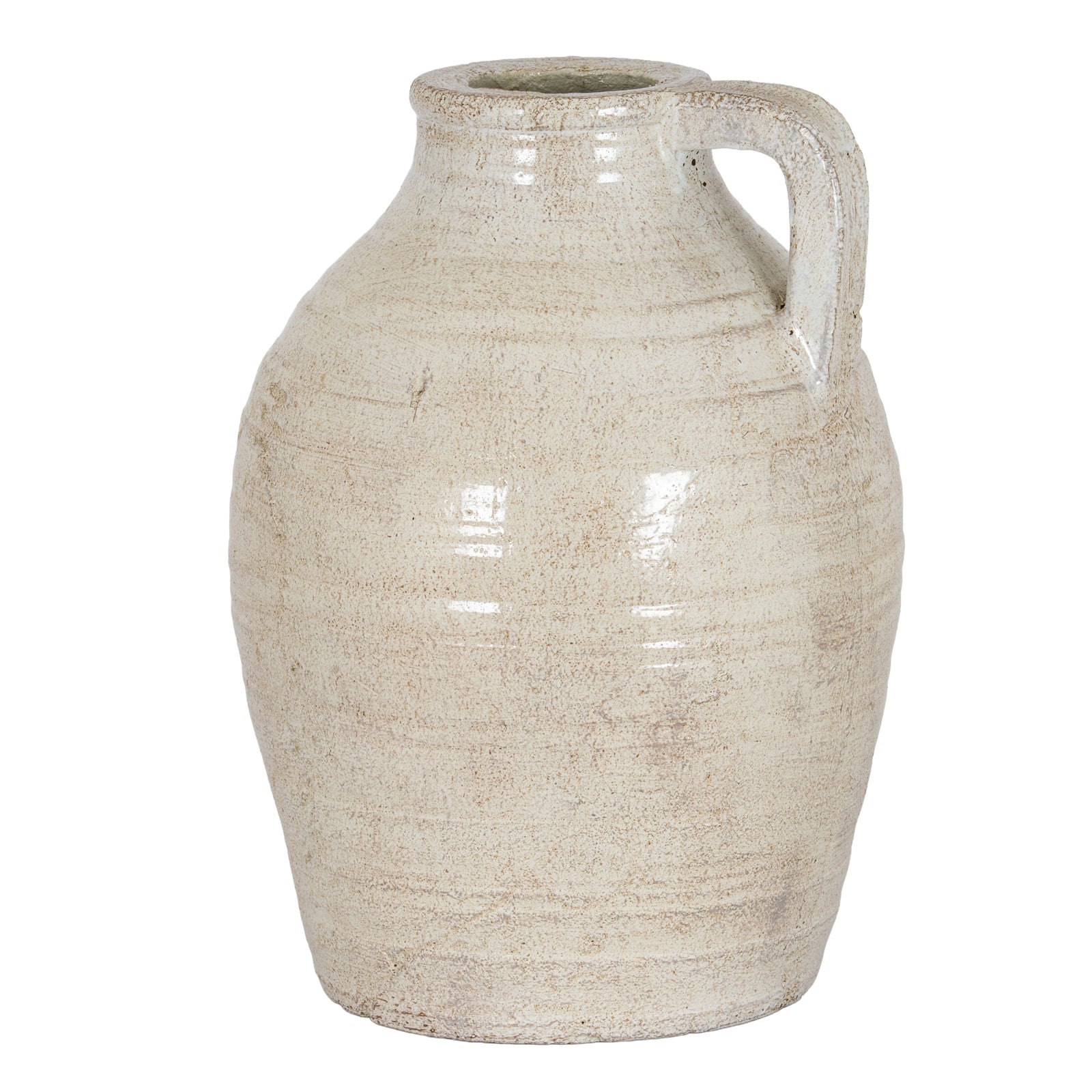 Tarn Collection Medium Ceramic Jug with Handle – White, 23cm