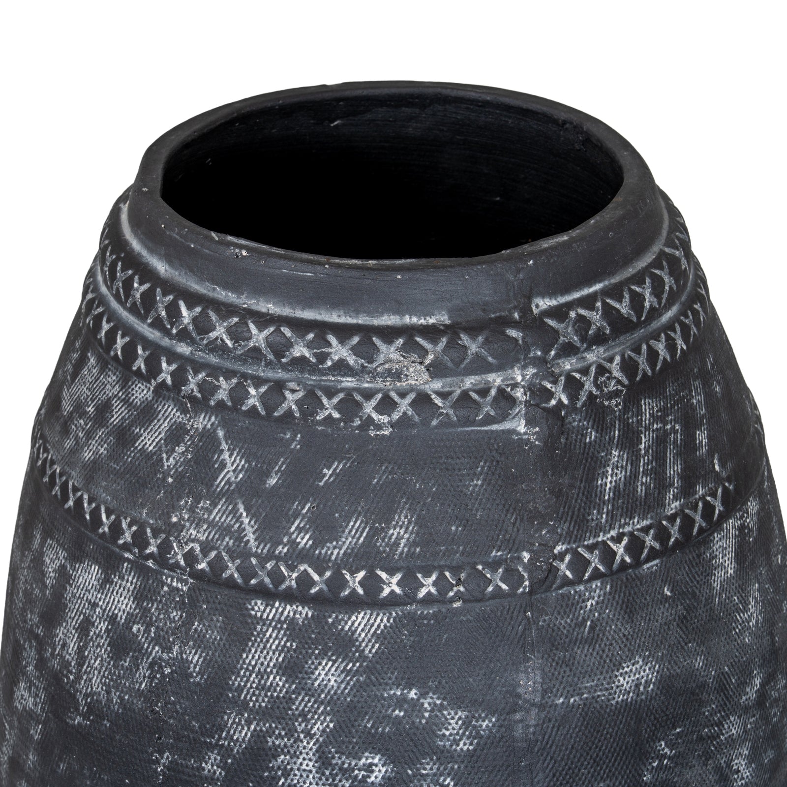 Etched Collection Tall Vase -  Textured Stoneware Tall Flower Vase