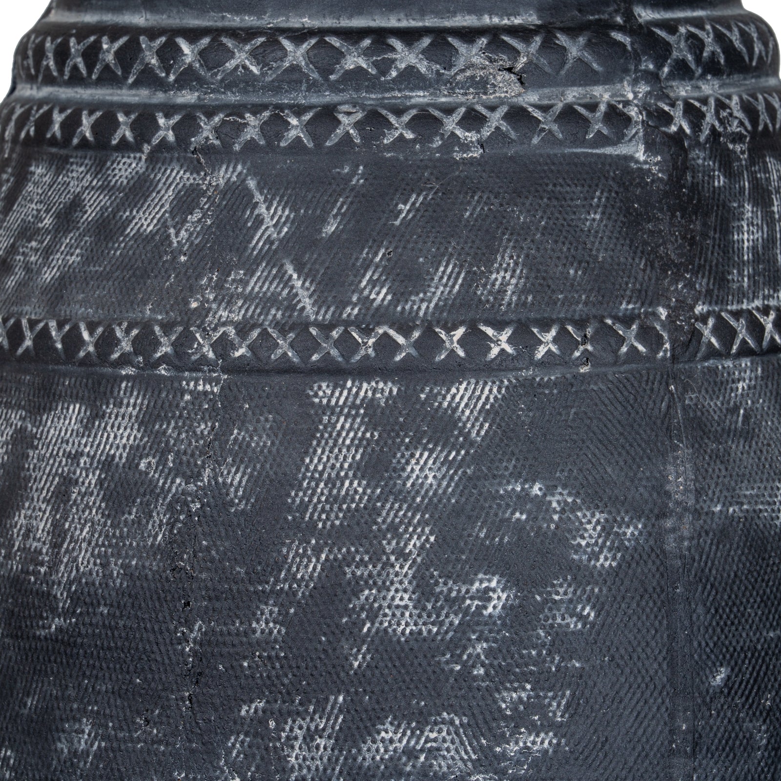 Etched Collection Tall Vase -  Textured Stoneware Tall Flower Vase