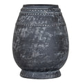 Etched Collection Tall Vase -  Textured Stoneware Tall Flower Vase