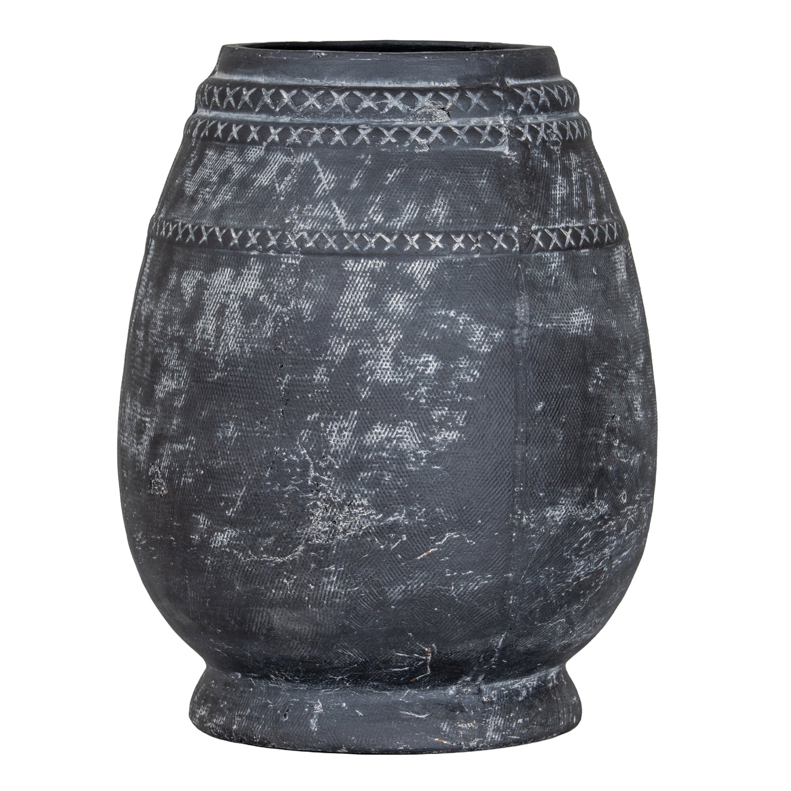 Etched Collection Tall Vase -  Textured Stoneware Tall Flower Vase