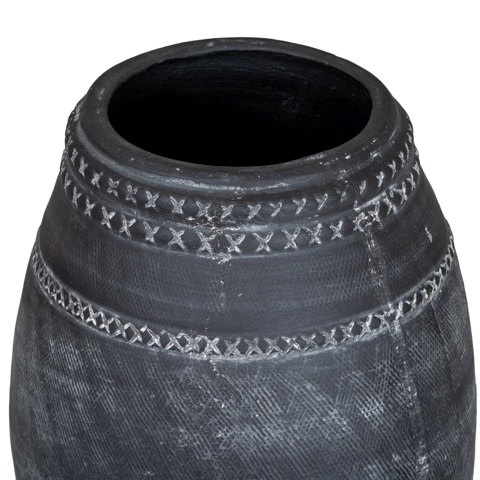 Etched Collection Vase - Textured Stoneware Flower Vase