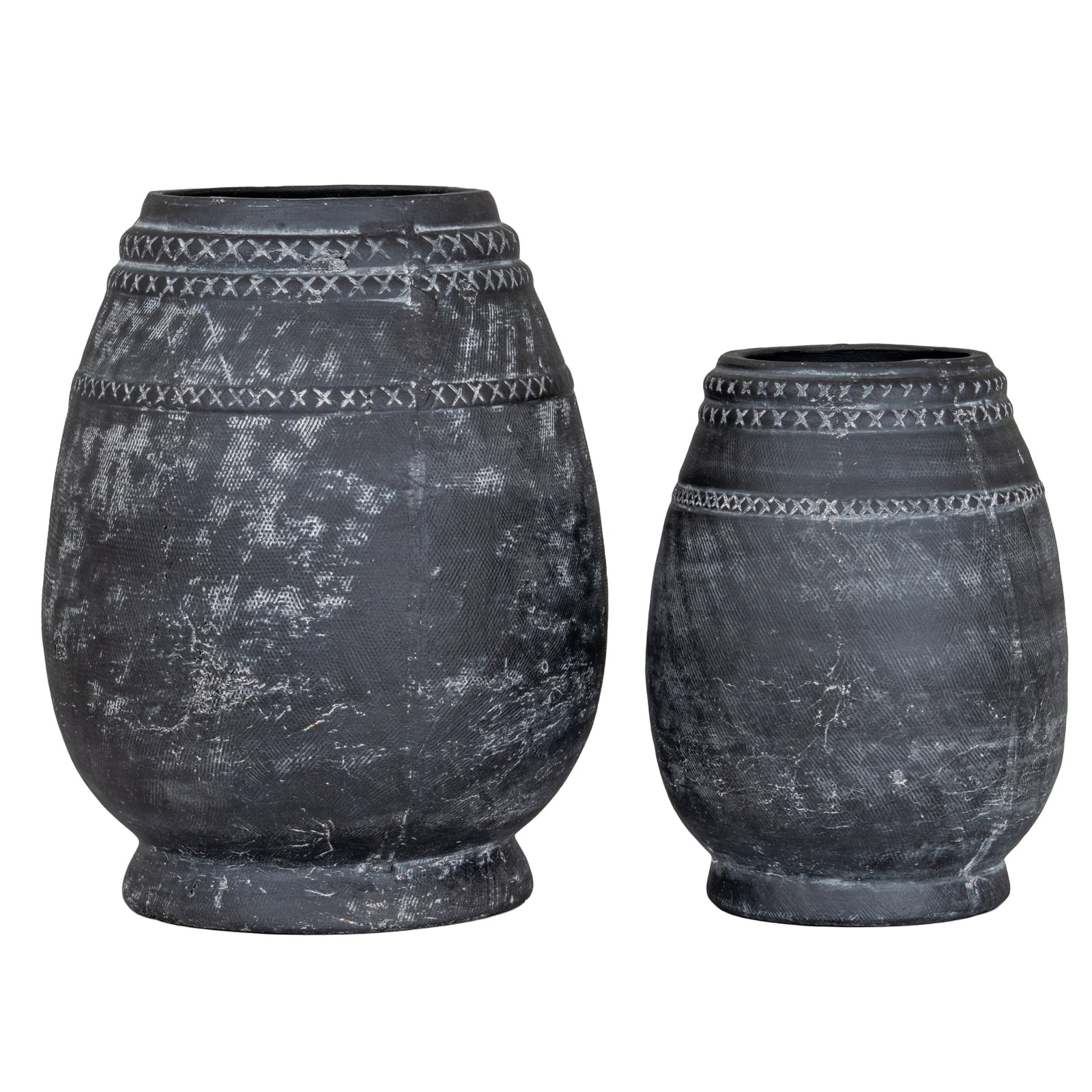 Etched Collection Vase - Textured Stoneware Flower Vase