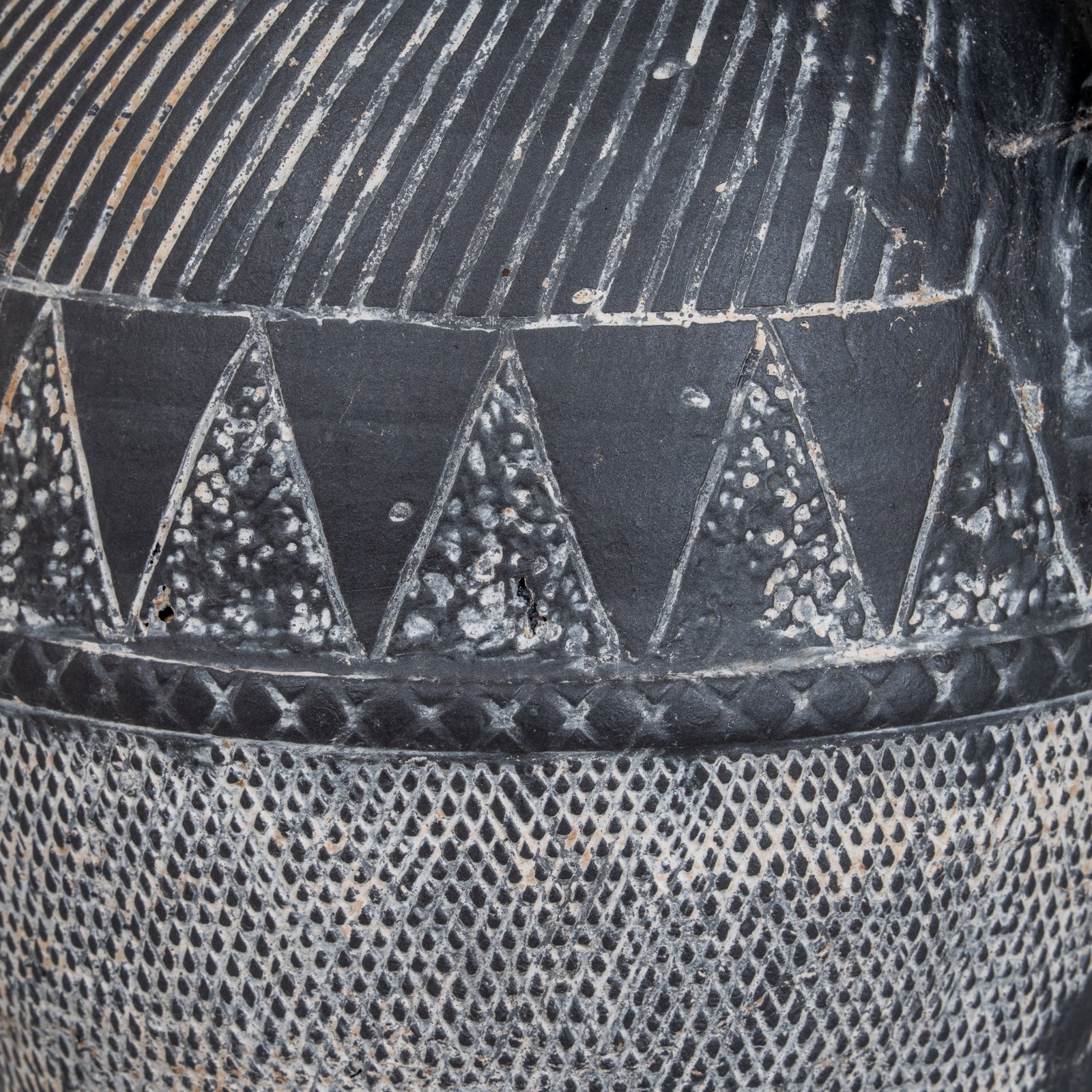 Etched Collection Tall Jug - Textured Stoneware Pitcher