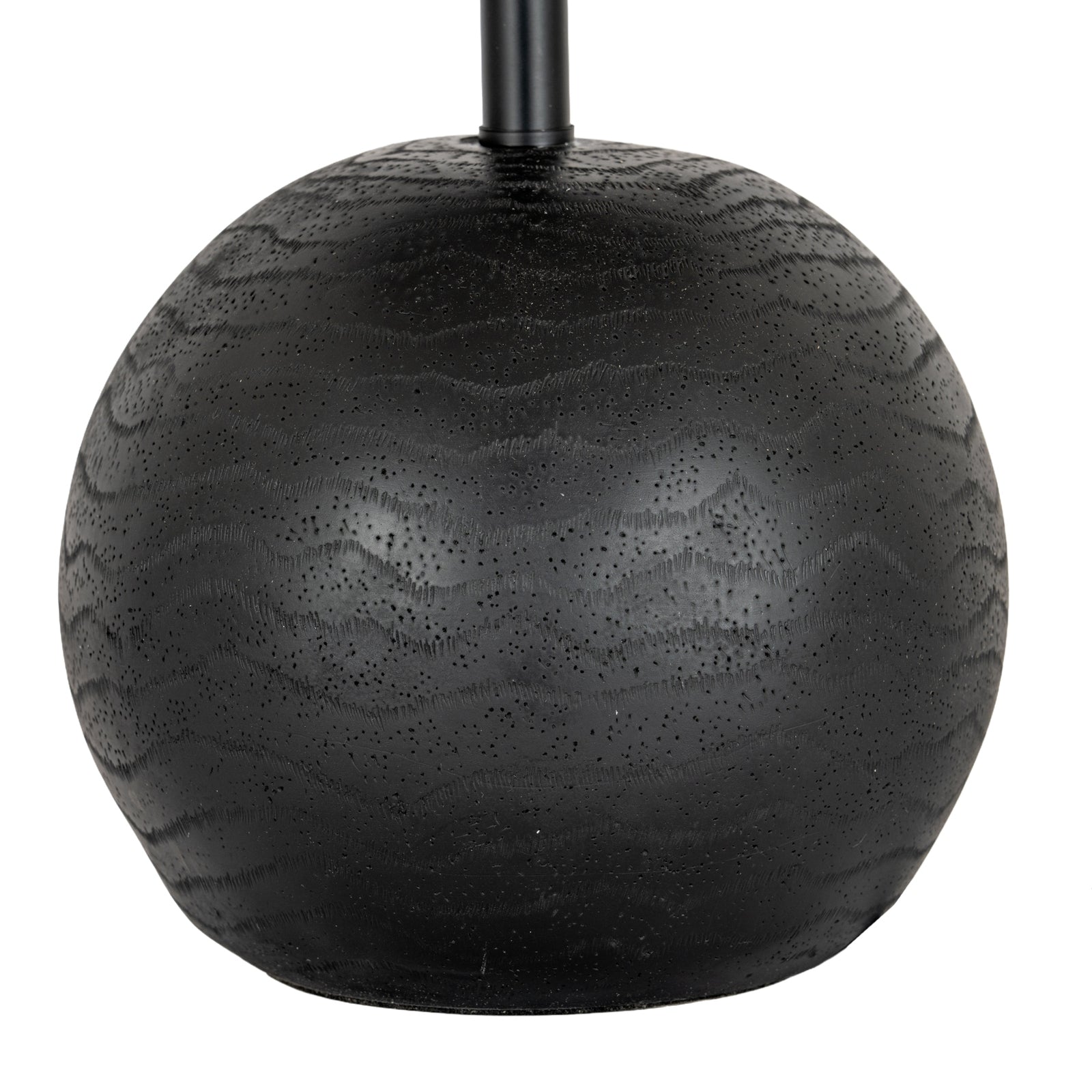 Black Cannon Table Lamp with Hessian Shade – 61cm