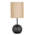 Black Cannon Table Lamp with Hessian Shade – 61cm