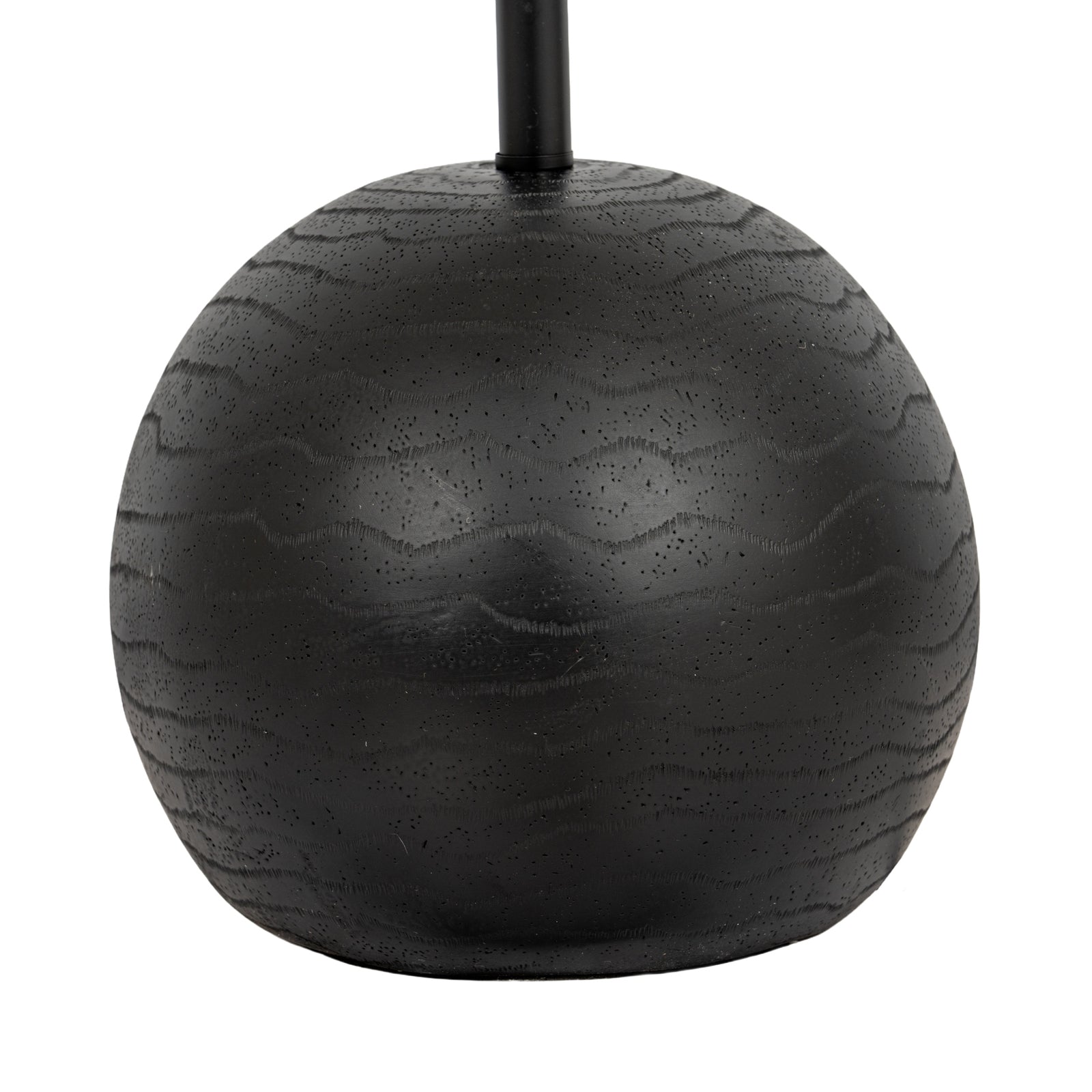 Black Cannon Floor Lamp with Hessian Shade – 151cm