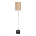 Black Cannon Floor Lamp with Hessian Shade – 151cm