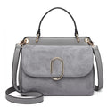 MISS LULU STYLISH LADIES LEATHER HANDBAG SHOULDER BAG GREY