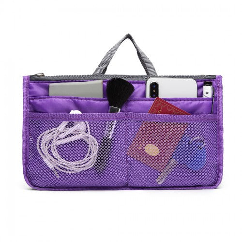 Miss Lulu Folding Nylon Handbag Organiser - Purple