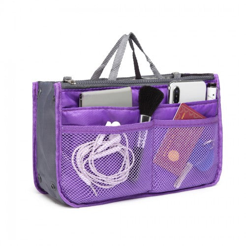 Miss Lulu Folding Nylon Handbag Organiser - Purple