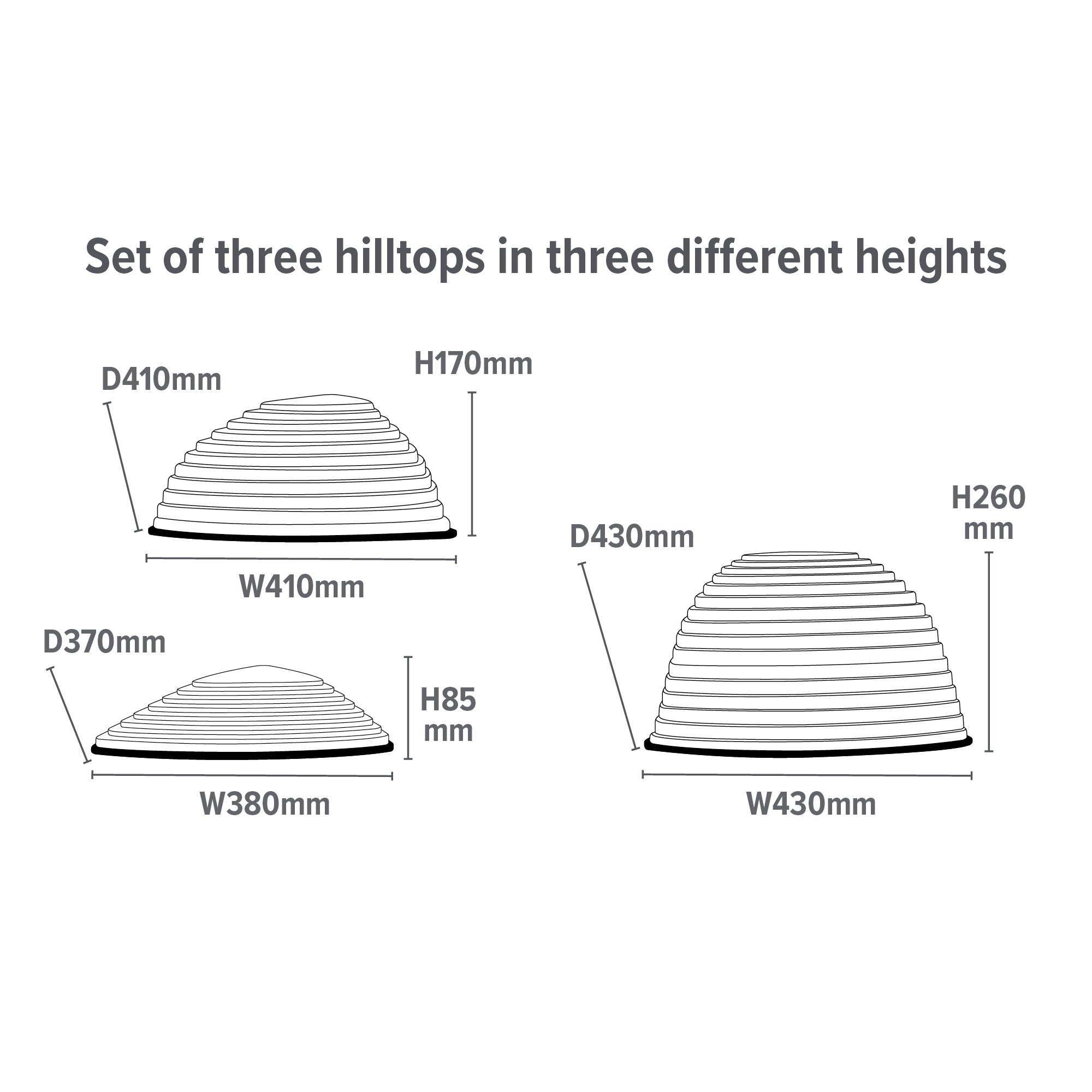 Gonge Hilltops – Balance and Coordination Stepping Hill Set, 3 Heights