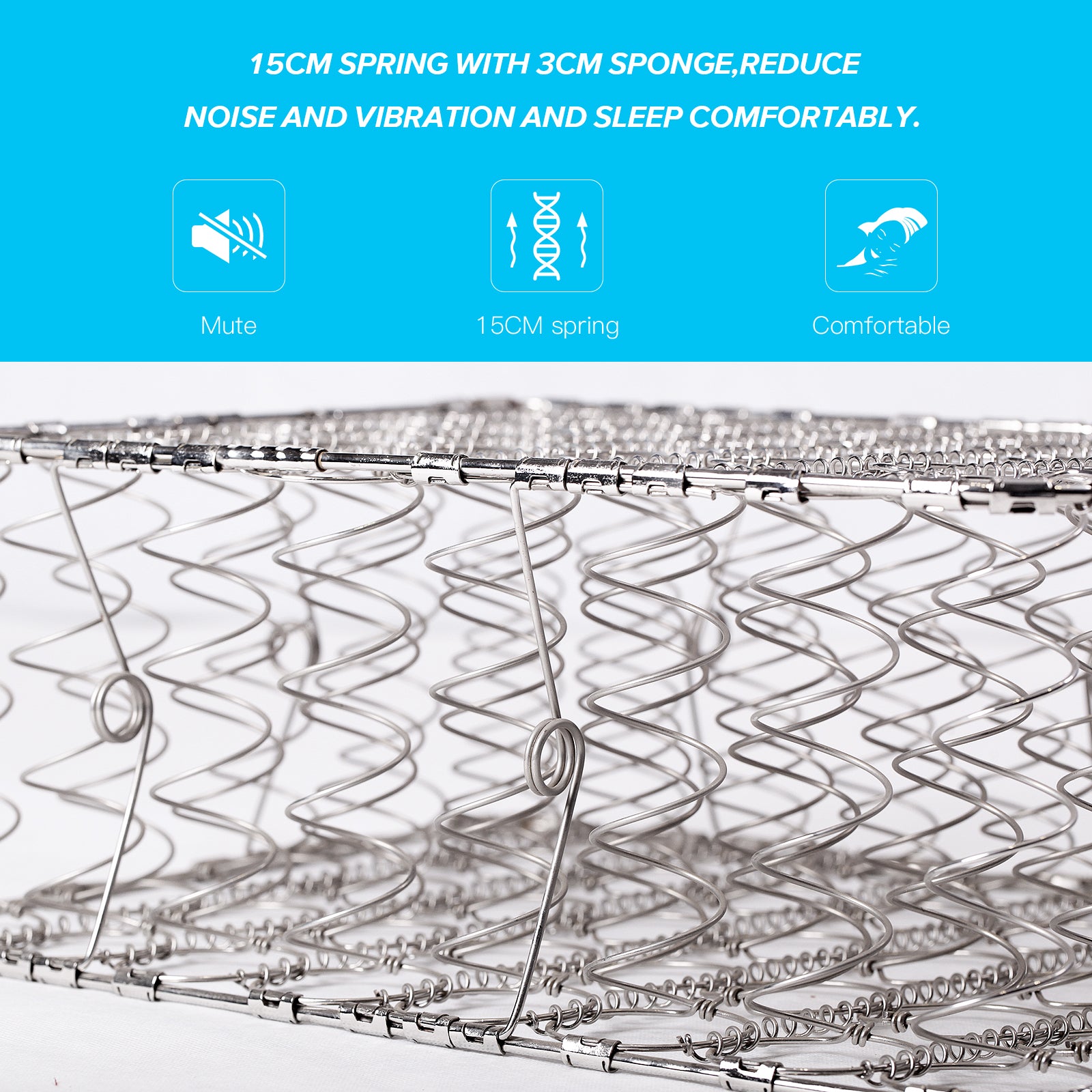 18cm Hybrid Memory Foam & Pocket Spring Mattress – Pressure Relief, Motion Isolation, Breathable Support | Single, Small Double, Double, King