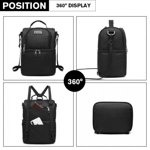 KONO INSULATED COOL BAG FAMILY LUNCH BOX - BLACK
