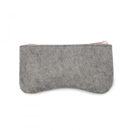 Soft Felt Glasses Case - Grey And Pink