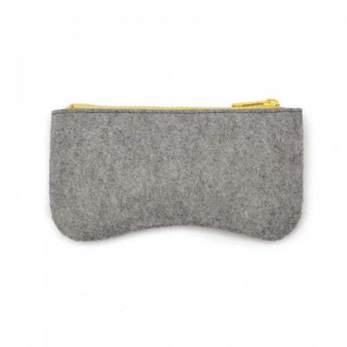 Soft Felt Glasses Case - Grey And Yellow