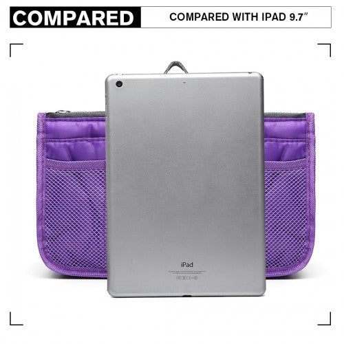 Miss Lulu Folding Nylon Handbag Organiser - Purple