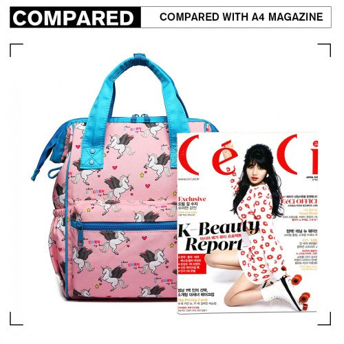 Miss Lulu Child's Unicorn Backpack with Pencil Case - Pink