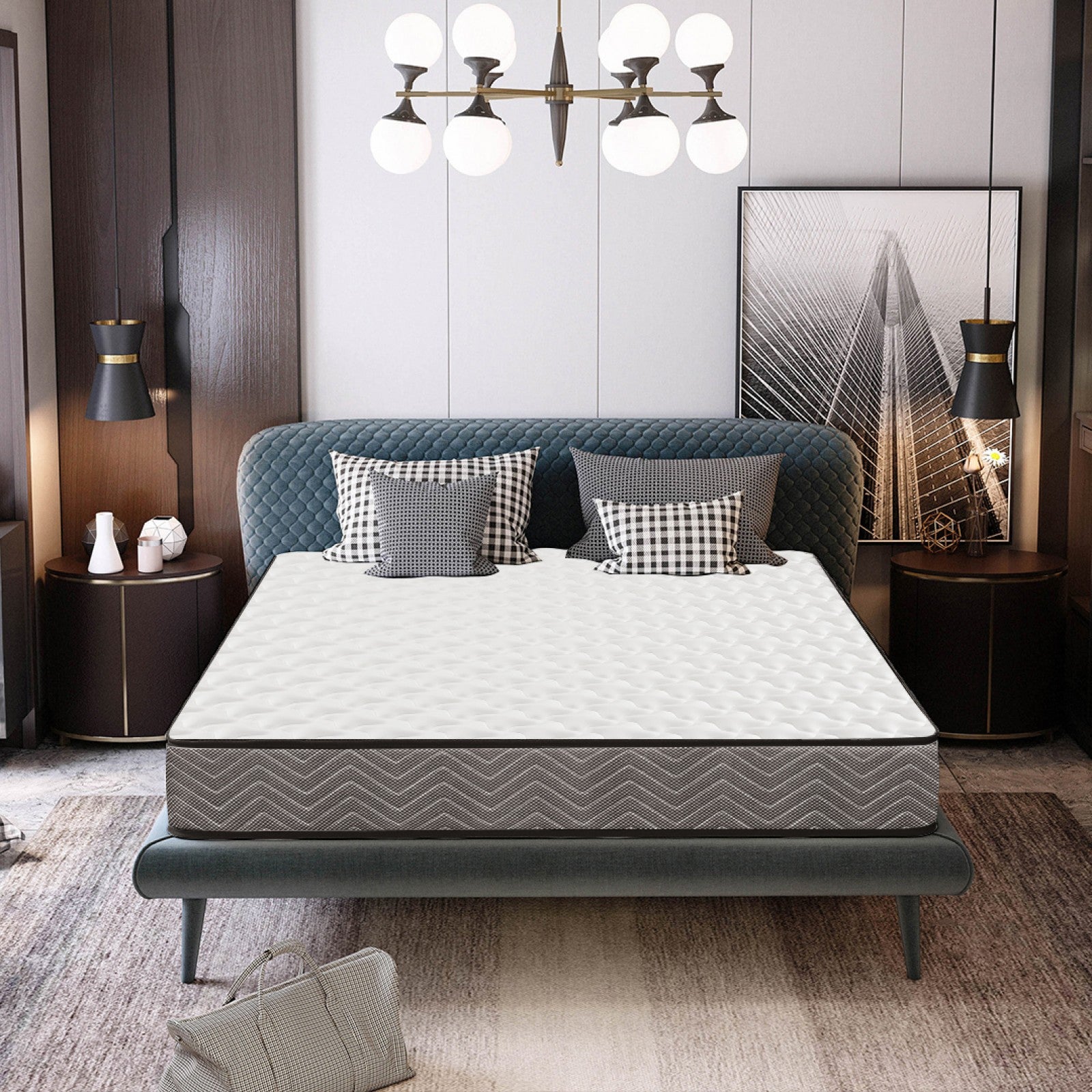 18cm Memory Foam & Spring Mattress – Cooling Honeycomb Design, Lumbar Support, Pressure Relief | Single, Small Double, Double, King