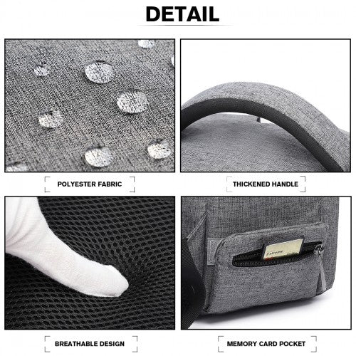 Kono Water Resistant Shockproof DSLR Camera Backpack - Grey