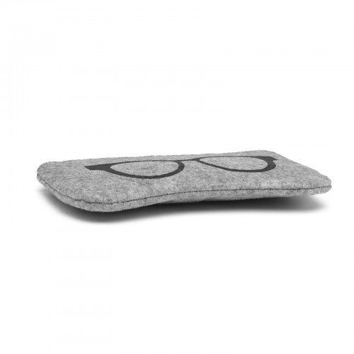 Soft Felt Glasses Case - Grey And Black