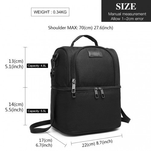 KONO INSULATED COOL BAG FAMILY LUNCH BOX - BLACK