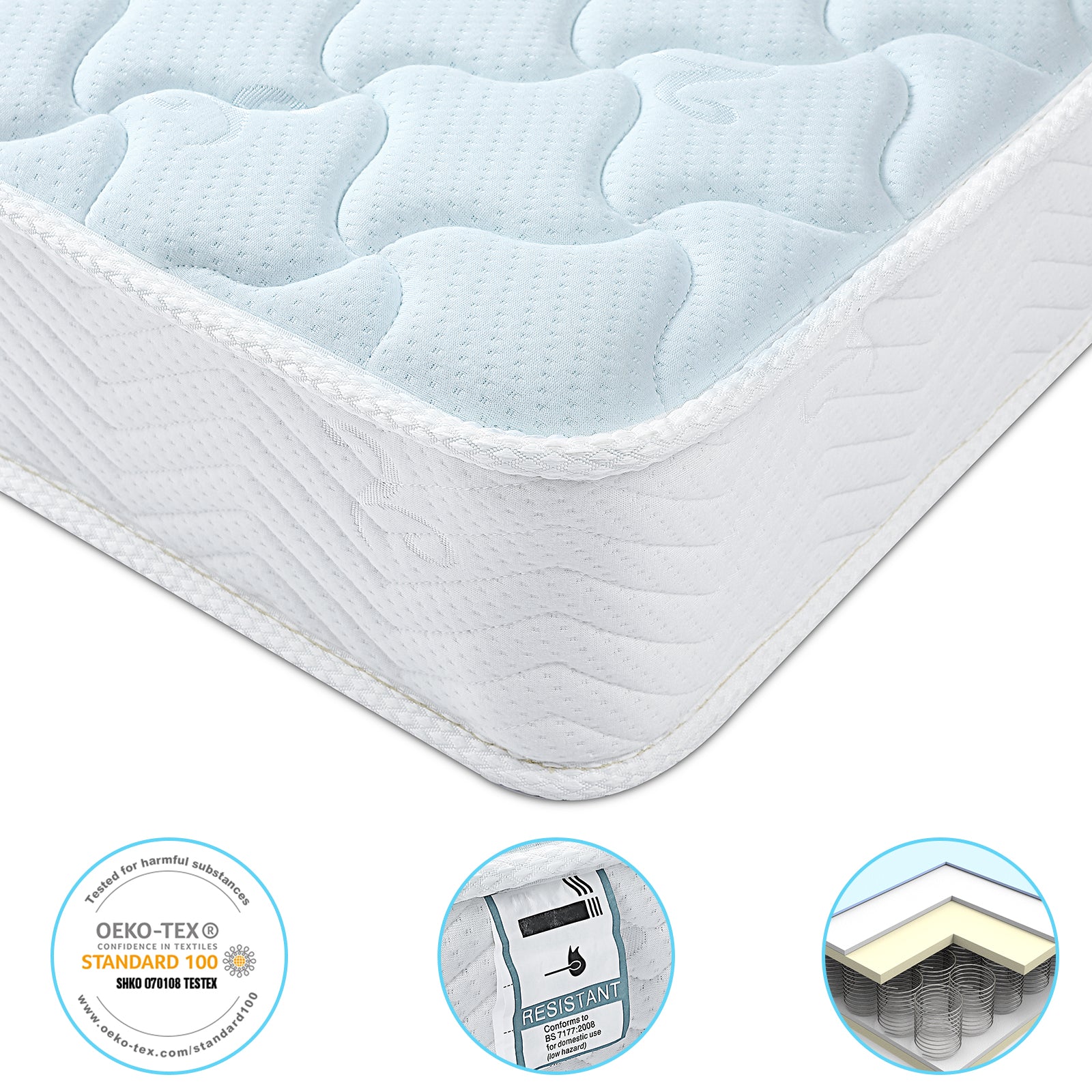 18cm Hybrid Memory Foam & Pocket Spring Mattress – Pressure Relief, Motion Isolation, Breathable Support | Single, Small Double, Double, King