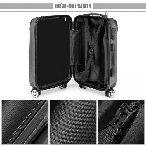 Kono 24 Inch ABS Hard Shell Suitcase Luggage - Grey
