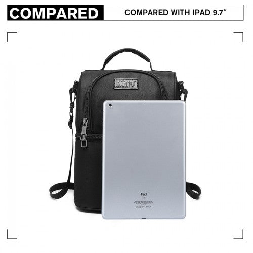 KONO INSULATED COOL BAG FAMILY LUNCH BOX - BLACK