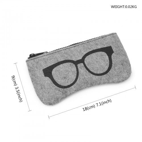 Soft Felt Glasses Case - Grey And Black