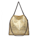 Miss Lulu Metallic Effect Chain Tote Bag - Yellow