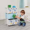Dinosaur 3 Drawer Storage Chest – Kids Wooden Toy Organiser with Removable Drawers