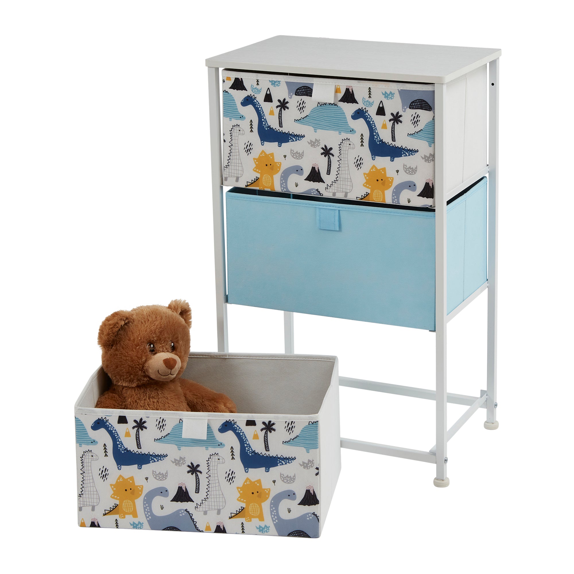 Dinosaur 3 Drawer Storage Chest – Kids Wooden Toy Organiser with Removable Drawers