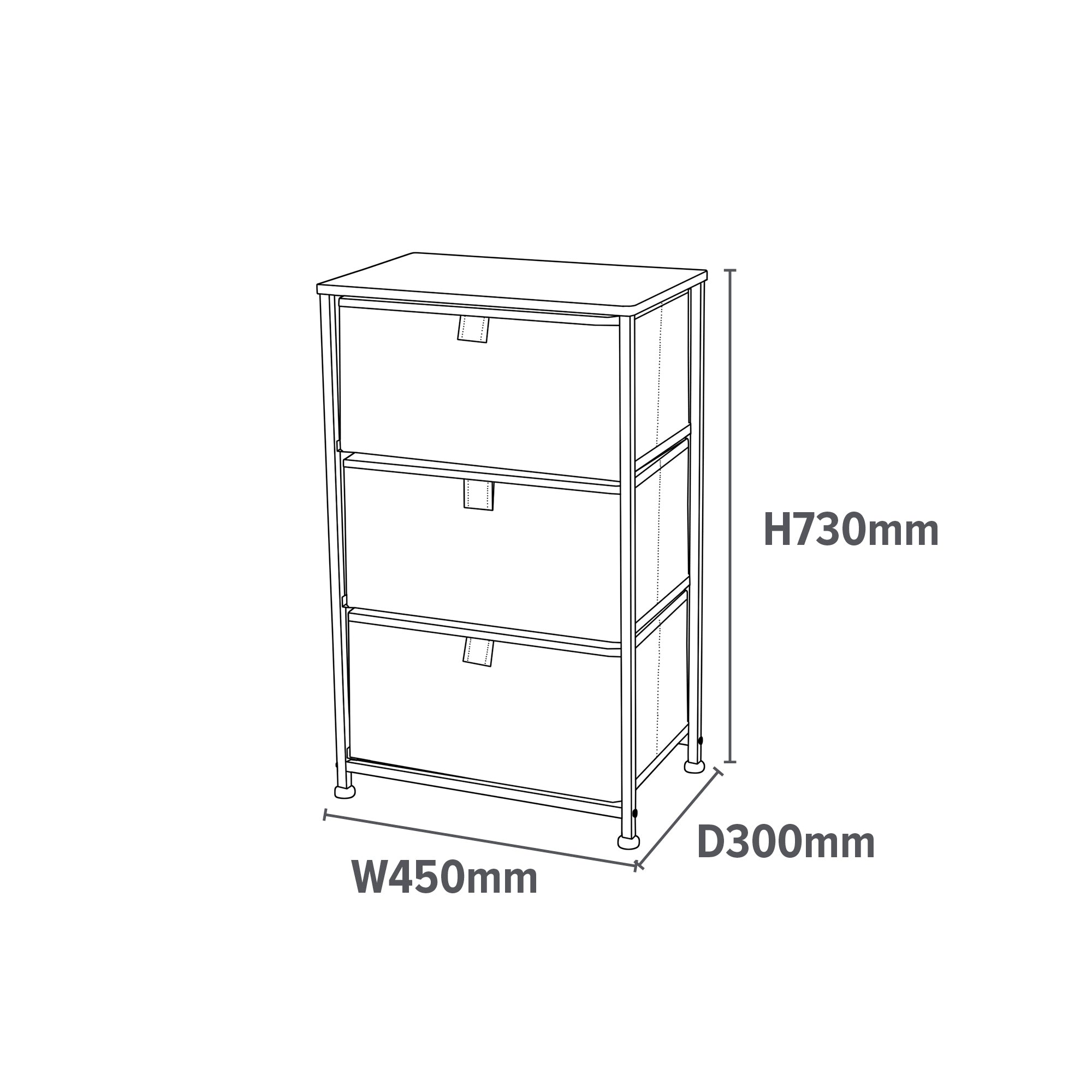 Arctic Animals 3 Drawer Storage Chest – Kids Toy Organiser with Removable Drawers