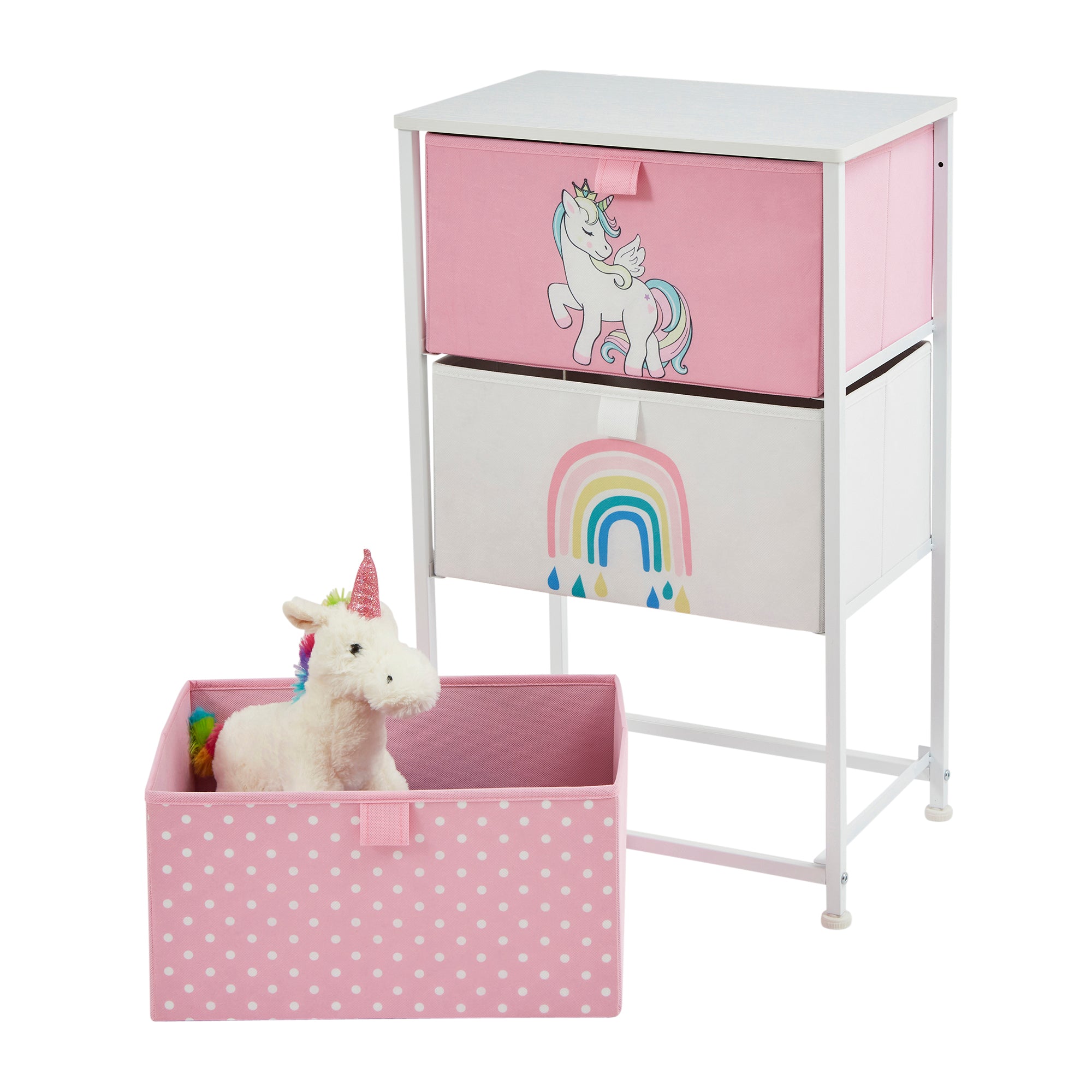 Unicorn 3 Drawer Storage Chest – Kids Magical Toy Organiser with Removable Drawers