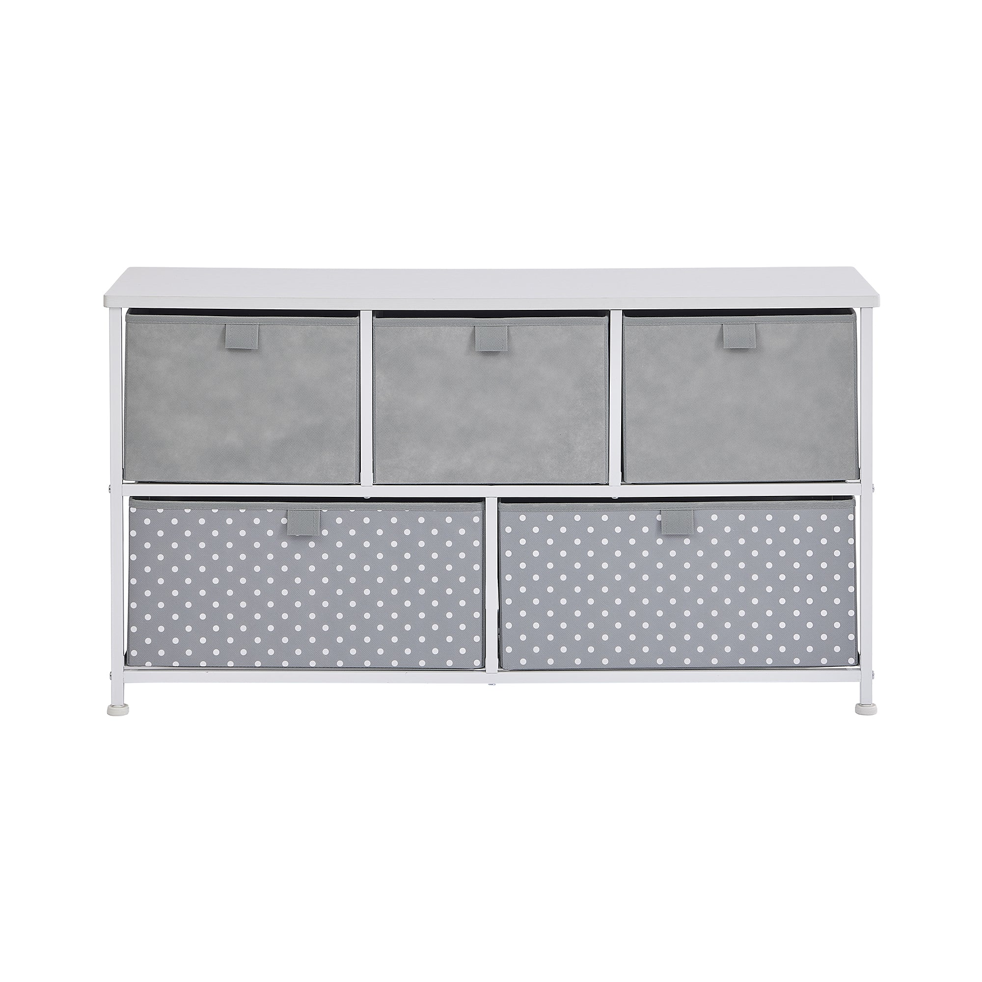 Grey 5 Drawer Storage Chest – Kids Timeless Toy Organiser