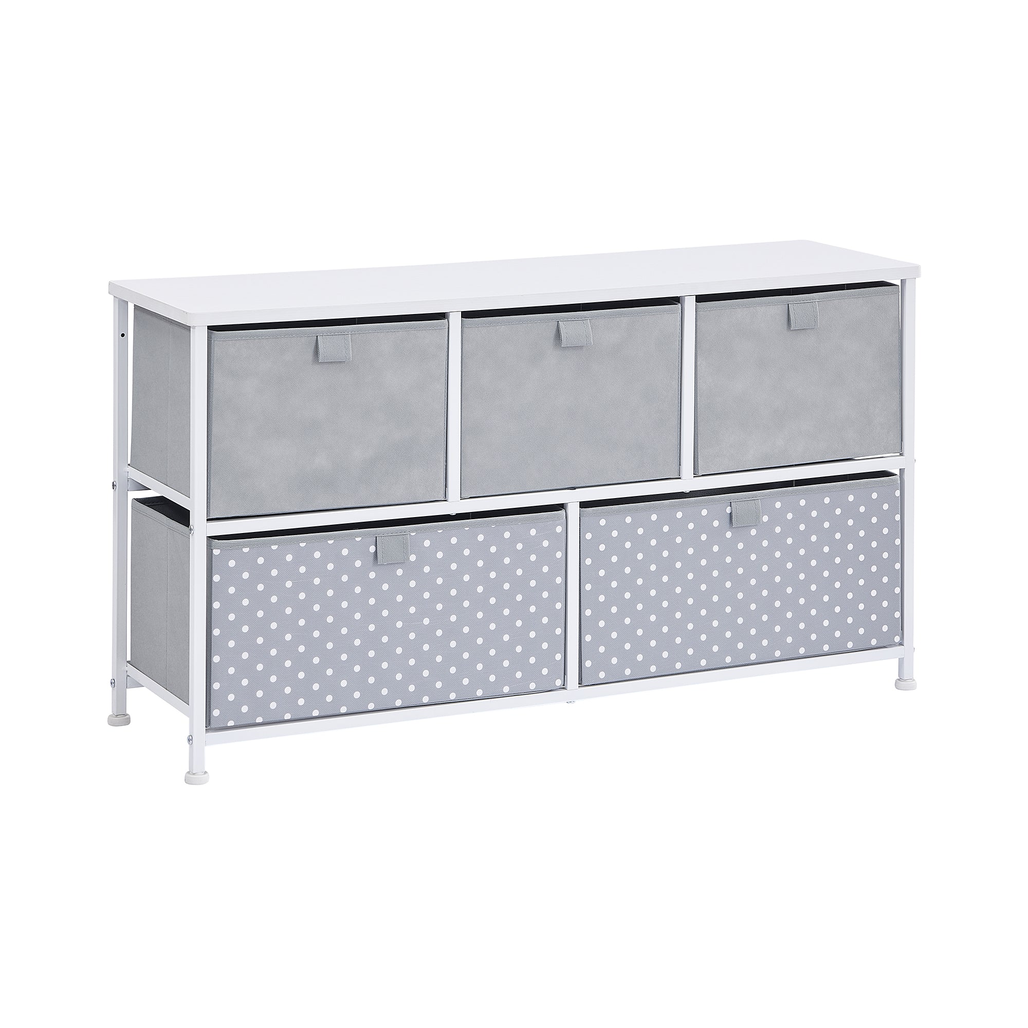 Grey 5 Drawer Storage Chest – Kids Timeless Toy Organiser
