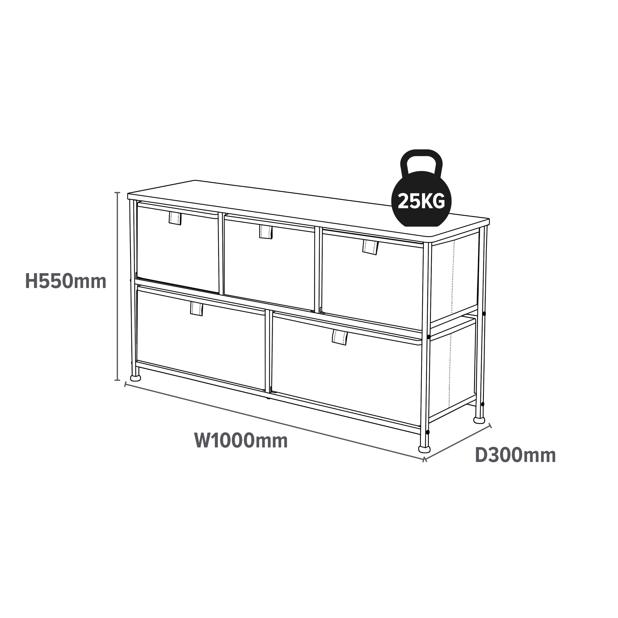 Space 5 Drawer Storage Chest – Kids Toy Organiser with Astronaut & Rocket Design