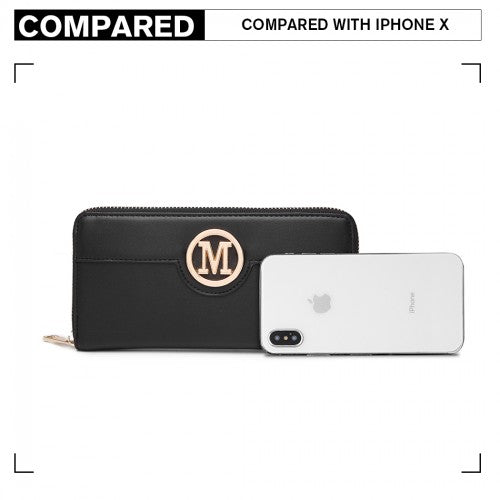 Miss Lulu Women's Leather Look Purse - Black