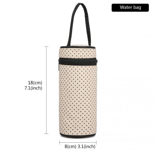 Miss Lulu Polyester 5 Pcs Set Maternity Baby Changing Bag Polka Dot Series - Black