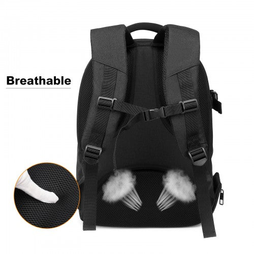 Kono Water Resistant Shockproof DSLR Camera Backpack - Black