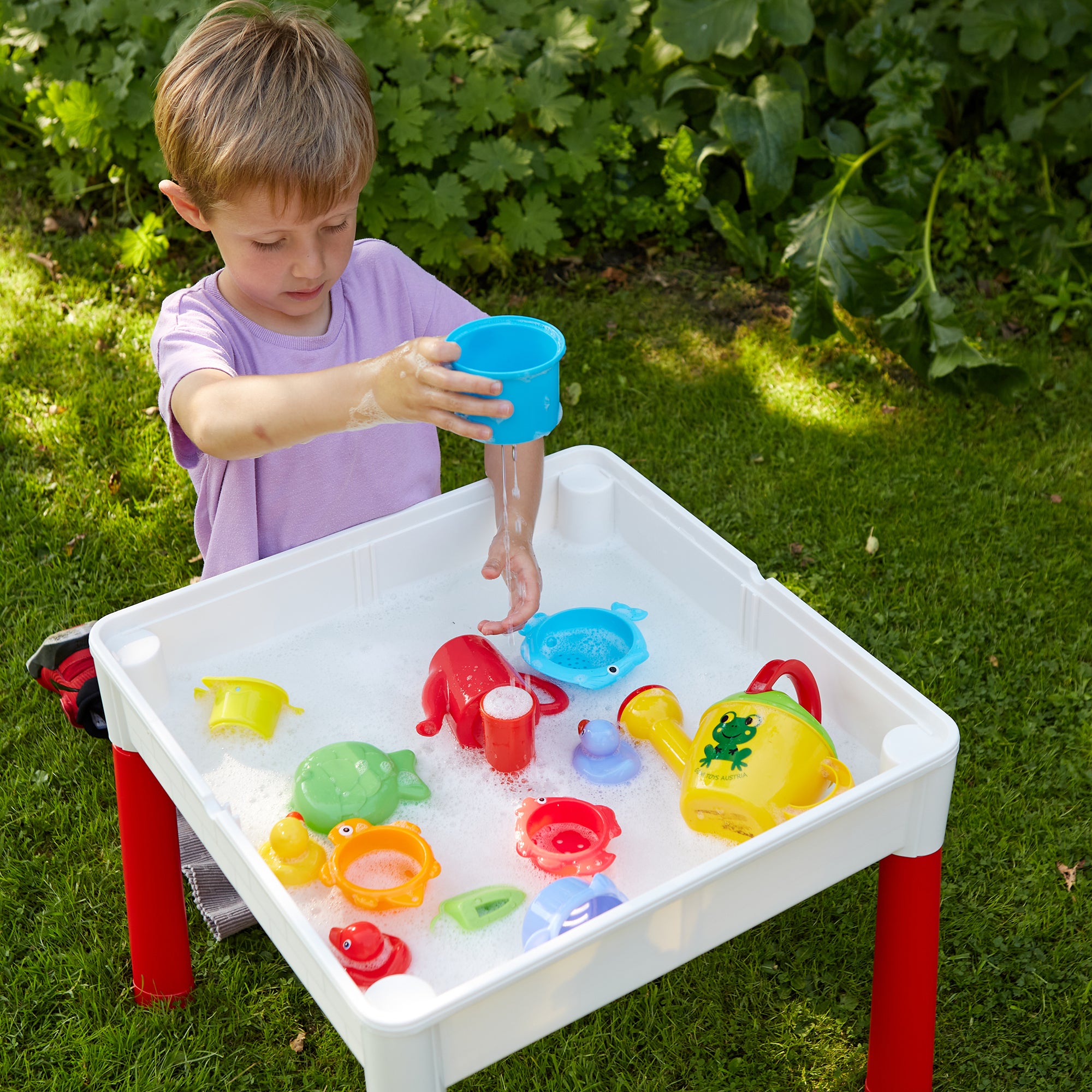 Kids 5-in-1 Activity Table and Two Chairs Set – Reversible, Sand & Water Play