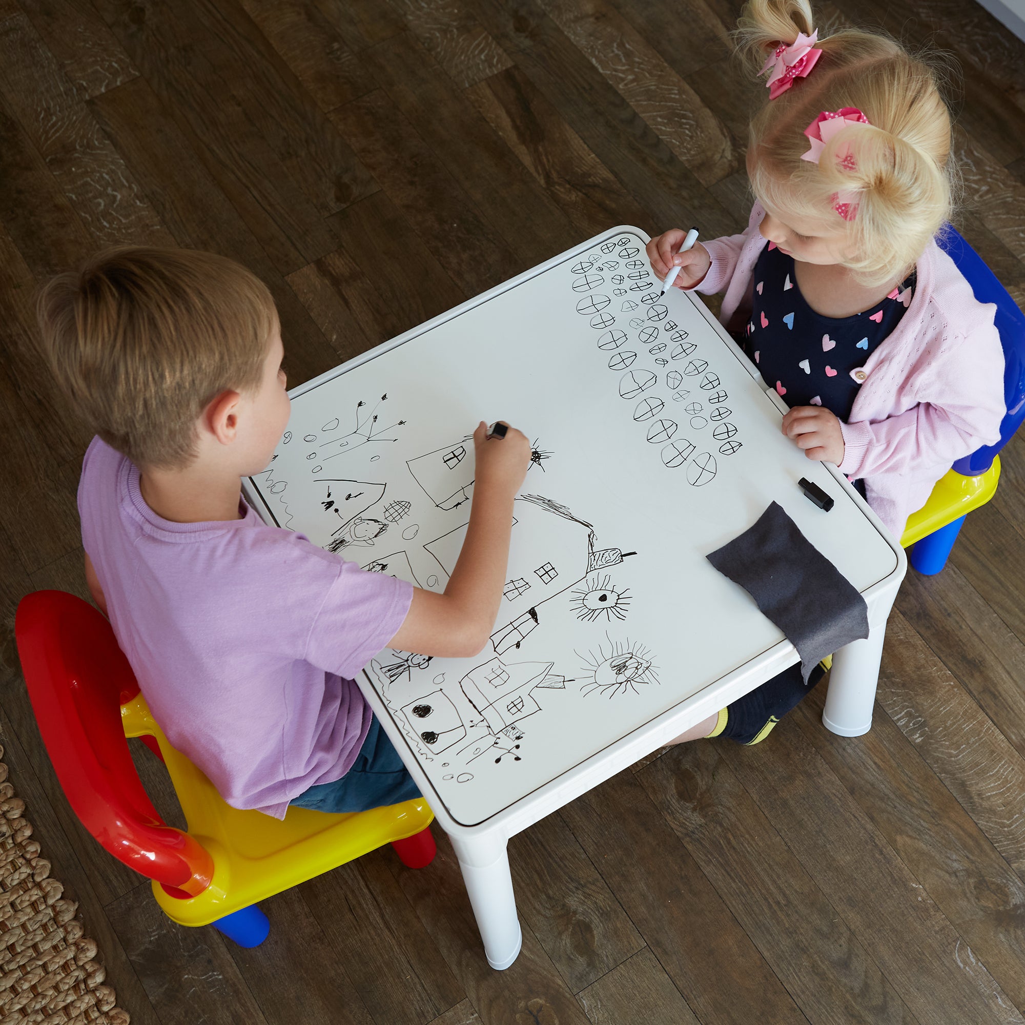 Kids 6-in-1 Multipurpose Activity Table & Chair Set – Chalkboard, Sand & Water Play