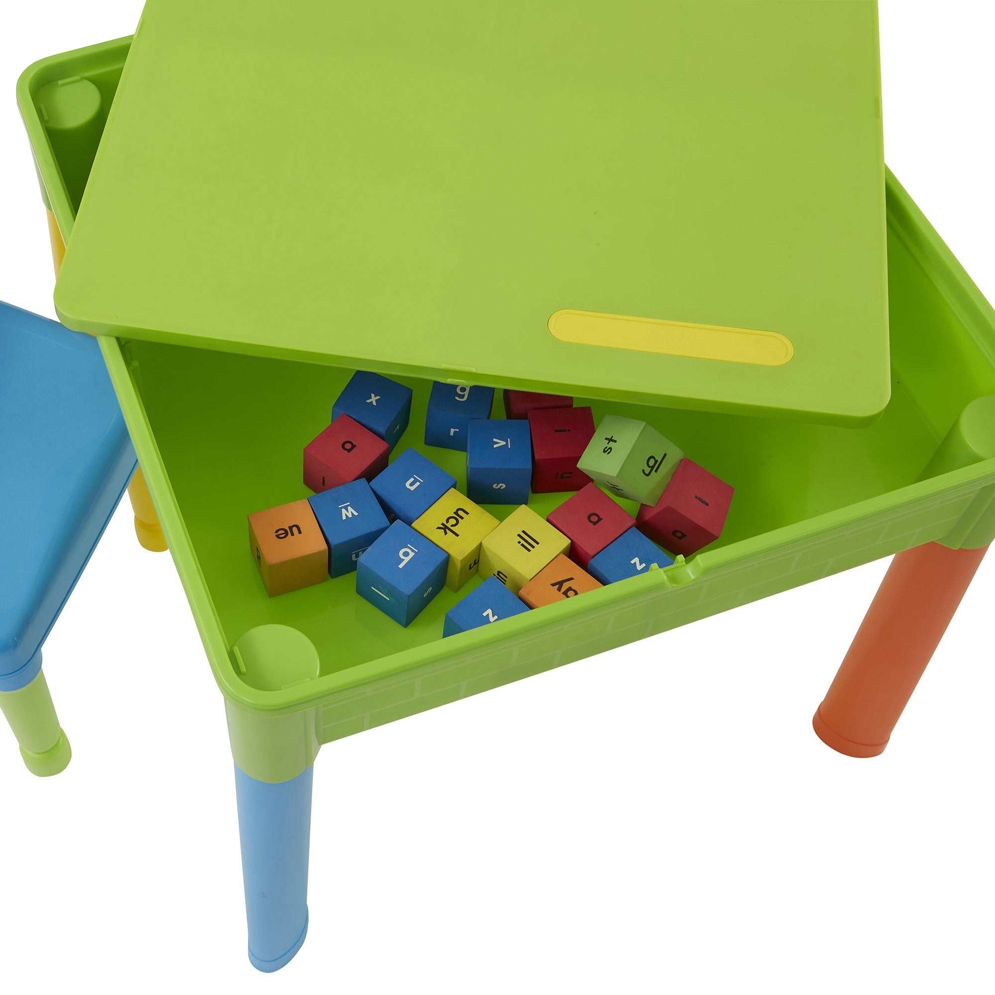 5-in-1 Kids Square Activity Table & Chair Set – Construction, Sand & Water Play